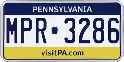 PA license plate MPR3286