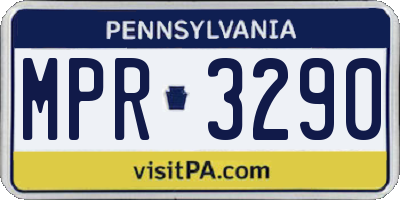 PA license plate MPR3290