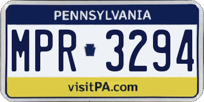PA license plate MPR3294