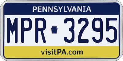 PA license plate MPR3295