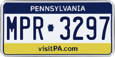 PA license plate MPR3297