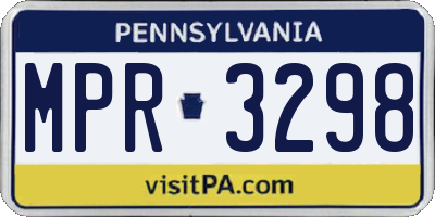 PA license plate MPR3298