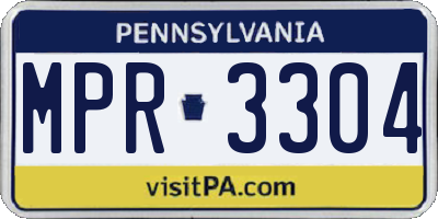 PA license plate MPR3304