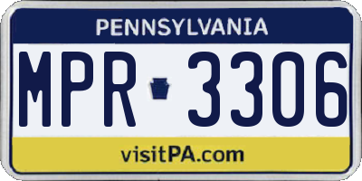 PA license plate MPR3306