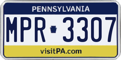 PA license plate MPR3307