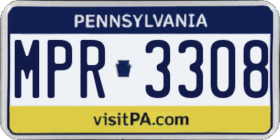 PA license plate MPR3308