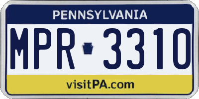 PA license plate MPR3310