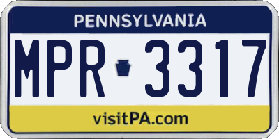 PA license plate MPR3317