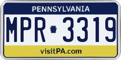 PA license plate MPR3319