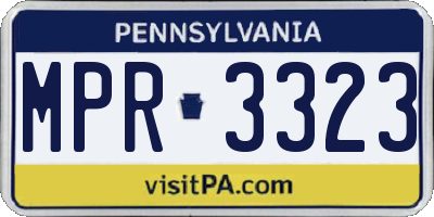 PA license plate MPR3323