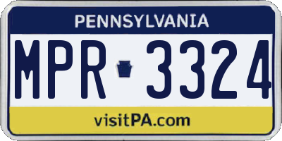 PA license plate MPR3324