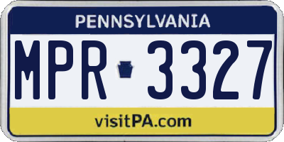 PA license plate MPR3327