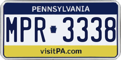 PA license plate MPR3338