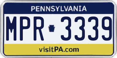 PA license plate MPR3339