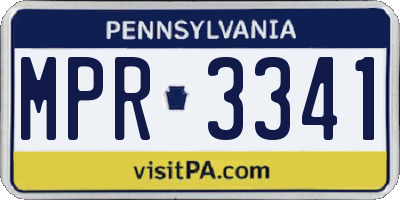 PA license plate MPR3341