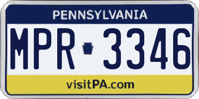 PA license plate MPR3346