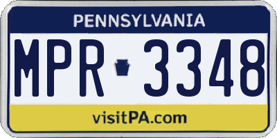 PA license plate MPR3348