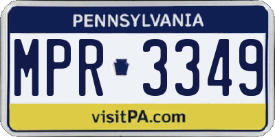 PA license plate MPR3349