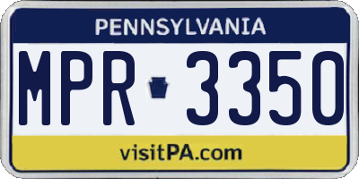 PA license plate MPR3350