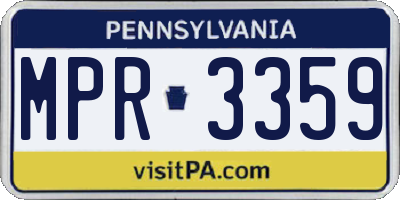 PA license plate MPR3359