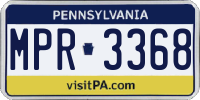 PA license plate MPR3368