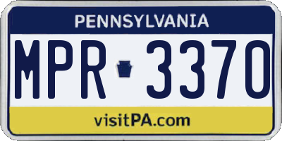 PA license plate MPR3370