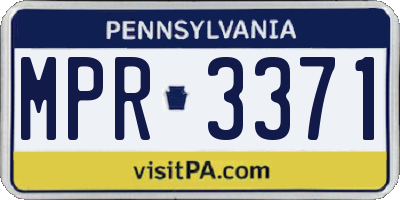 PA license plate MPR3371
