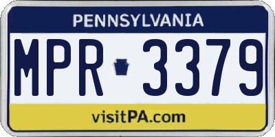 PA license plate MPR3379