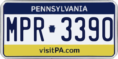 PA license plate MPR3390