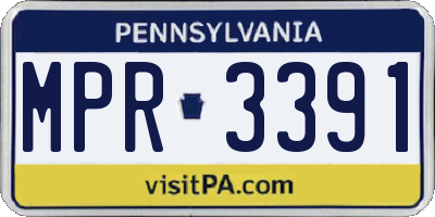 PA license plate MPR3391