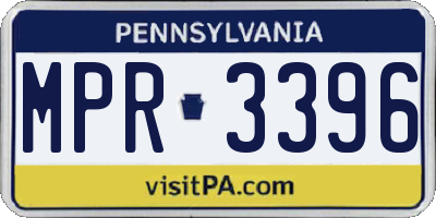 PA license plate MPR3396