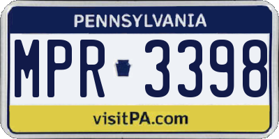 PA license plate MPR3398