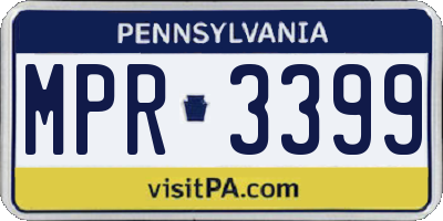 PA license plate MPR3399