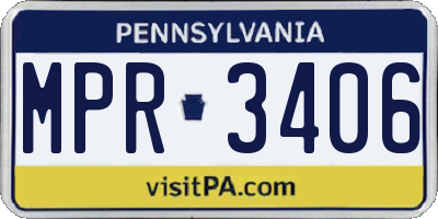 PA license plate MPR3406