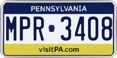 PA license plate MPR3408