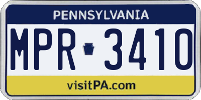 PA license plate MPR3410