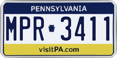 PA license plate MPR3411