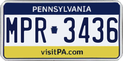 PA license plate MPR3436
