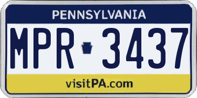 PA license plate MPR3437