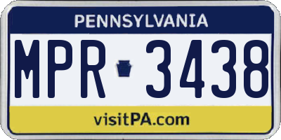PA license plate MPR3438