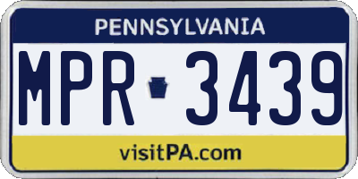 PA license plate MPR3439
