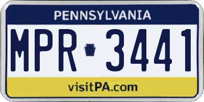 PA license plate MPR3441