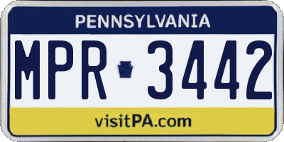 PA license plate MPR3442