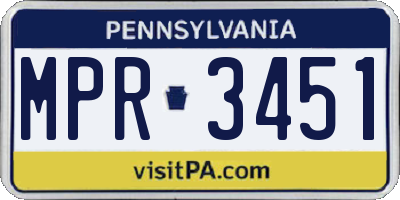 PA license plate MPR3451