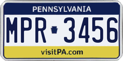 PA license plate MPR3456