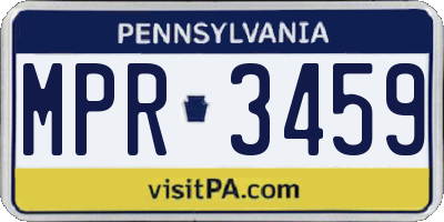 PA license plate MPR3459
