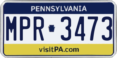 PA license plate MPR3473