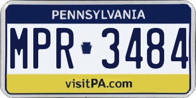 PA license plate MPR3484