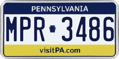 PA license plate MPR3486