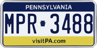PA license plate MPR3488